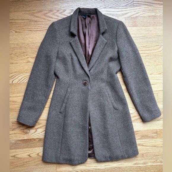 The Fisher Project Notch Collar Alpaca Wool Tweed Blazer Jacket Brown XS - Picture 1 of 13